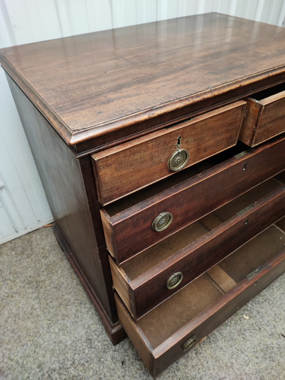   quality small georgian mahogany chest of drawers  View V