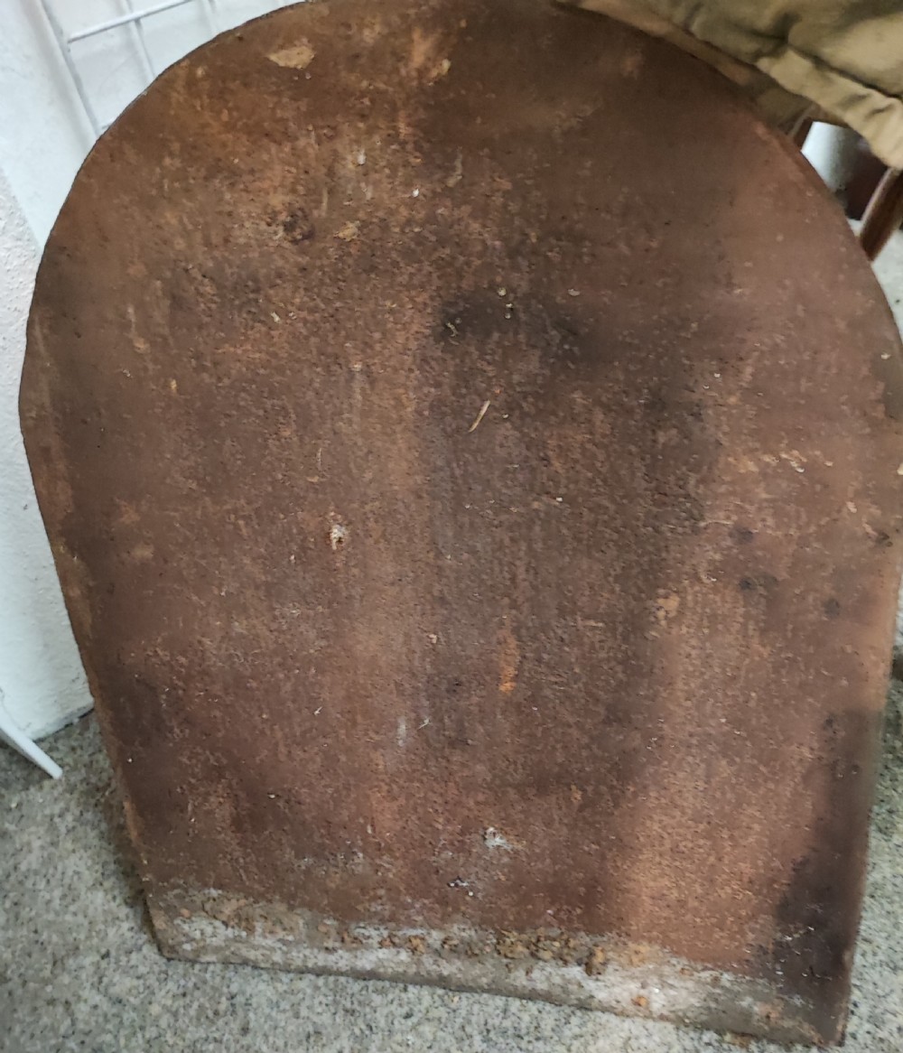 Antique cast iron royal military crested fire back. View IV