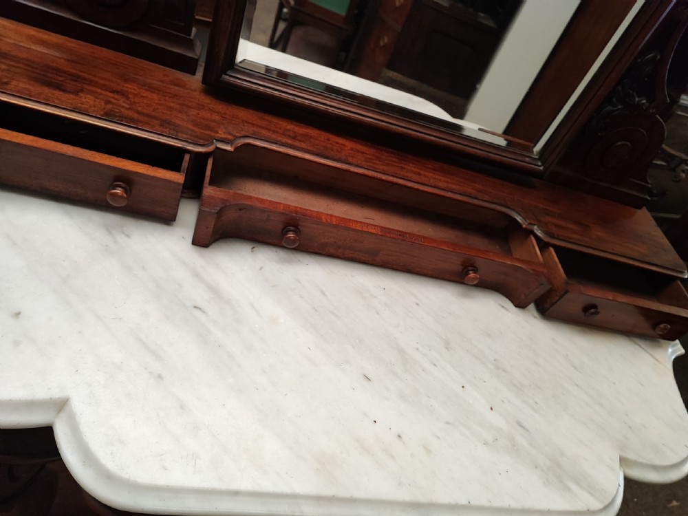 Victorian mahogany dressing table by H Ogden , Manchester. View III