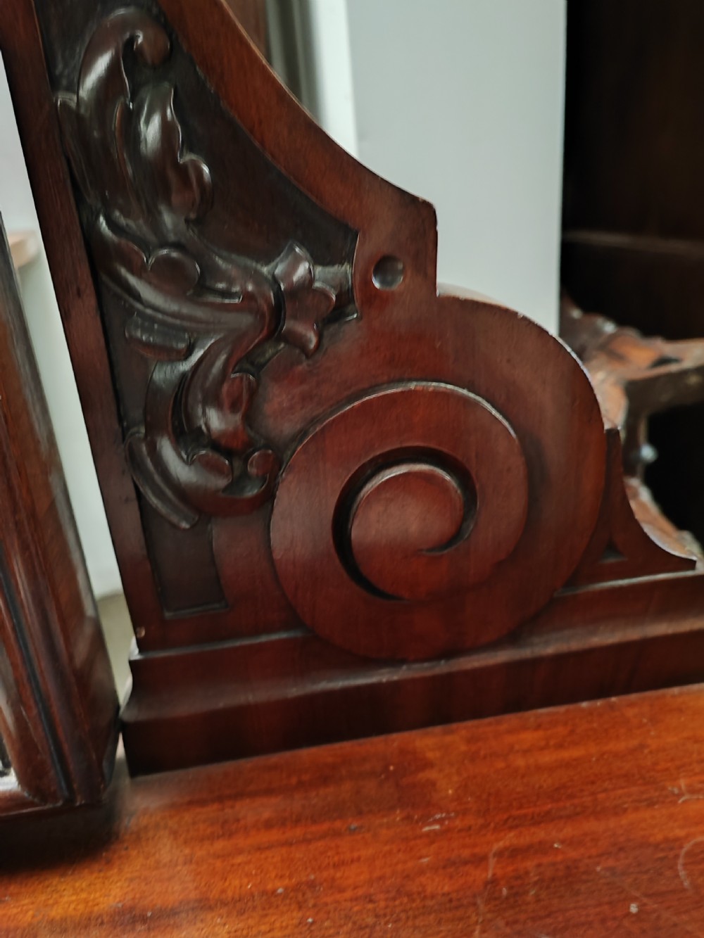 Victorian mahogany dressing table by H Ogden , Manchester. View VII