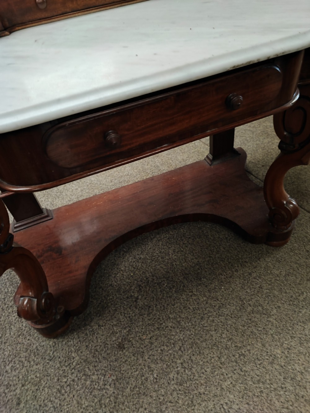 Victorian mahogany dressing table by H Ogden , Manchester. View XI
