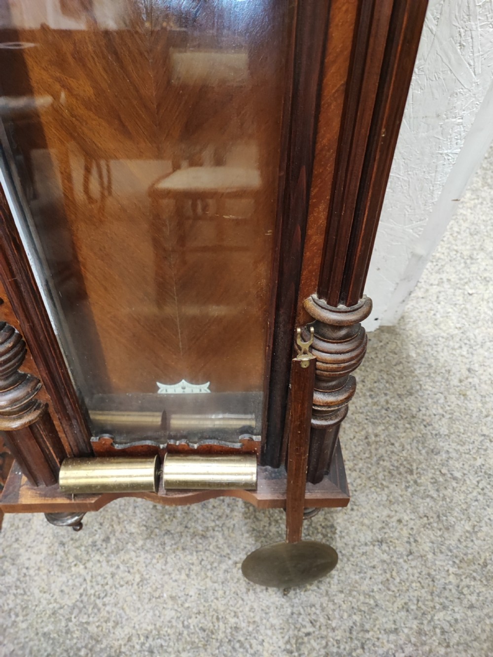 A Victorian 2 weight Vienna wall clock  View IV
