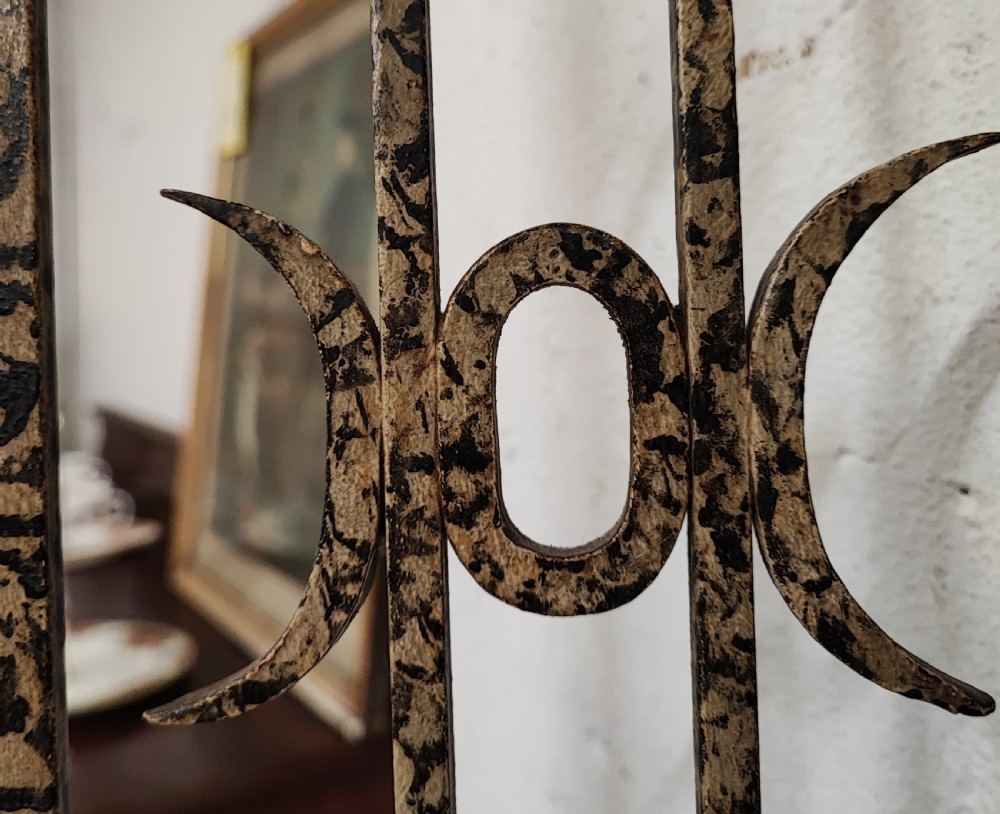 An unusual painted antique French iron hall stand. View XIV