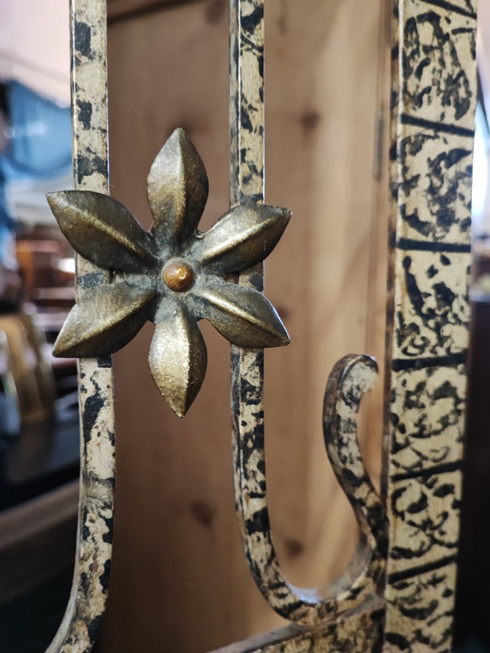An unusual painted antique French iron hall stand. View XVIII