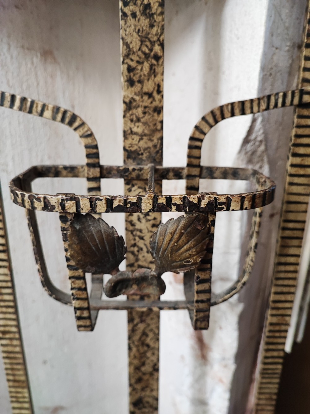 An unusual painted antique French iron hall stand. View XIX