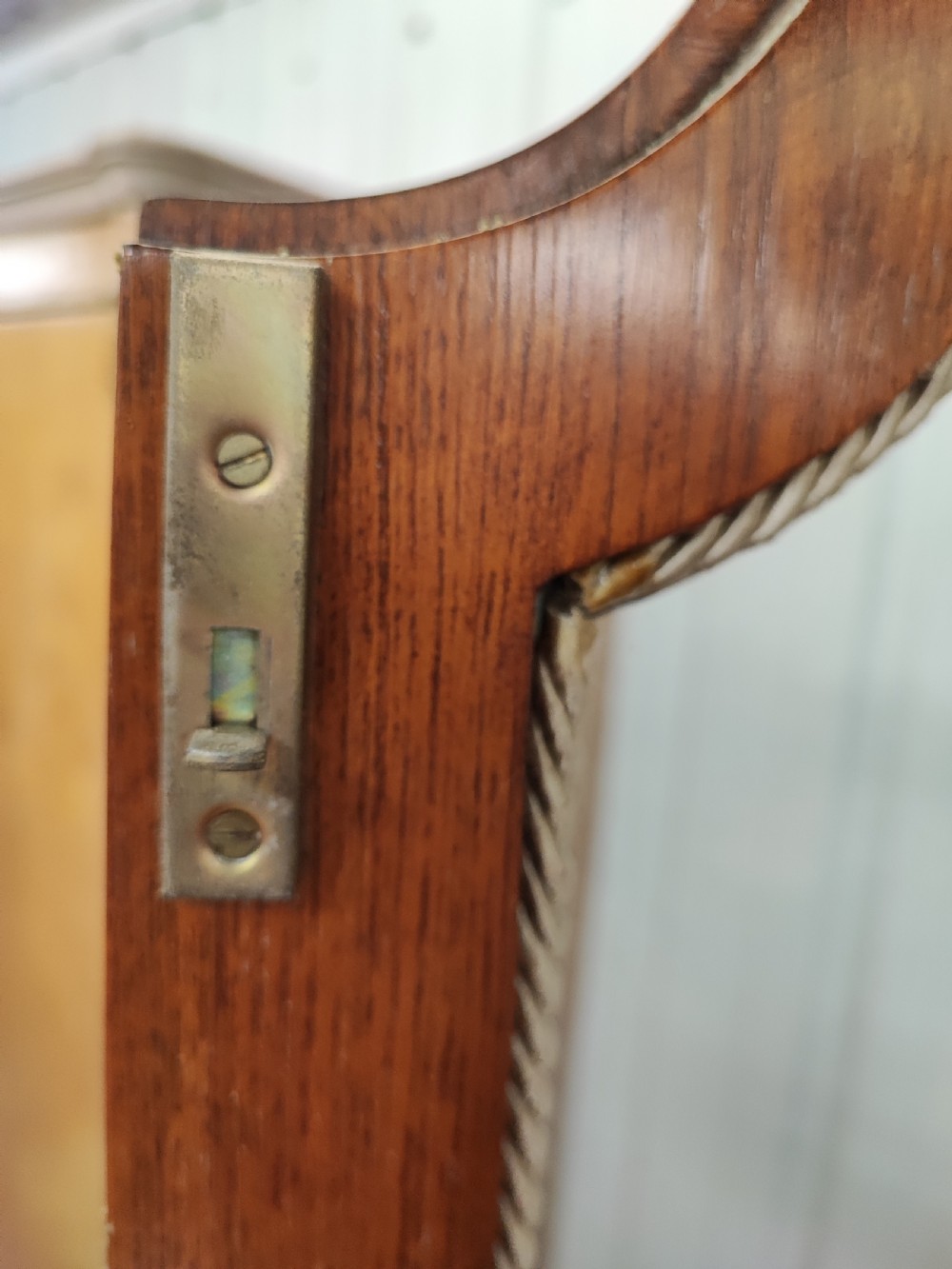 An antique walnut  display cabinet. View VII