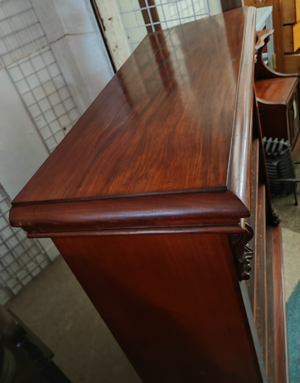 A quality Victorian mahogany open bookcase  View VI