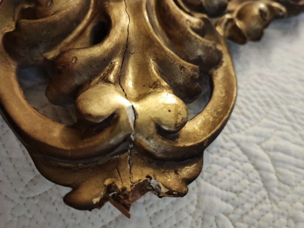 Quality pair of antique giltwood Florentine mirrors. View III