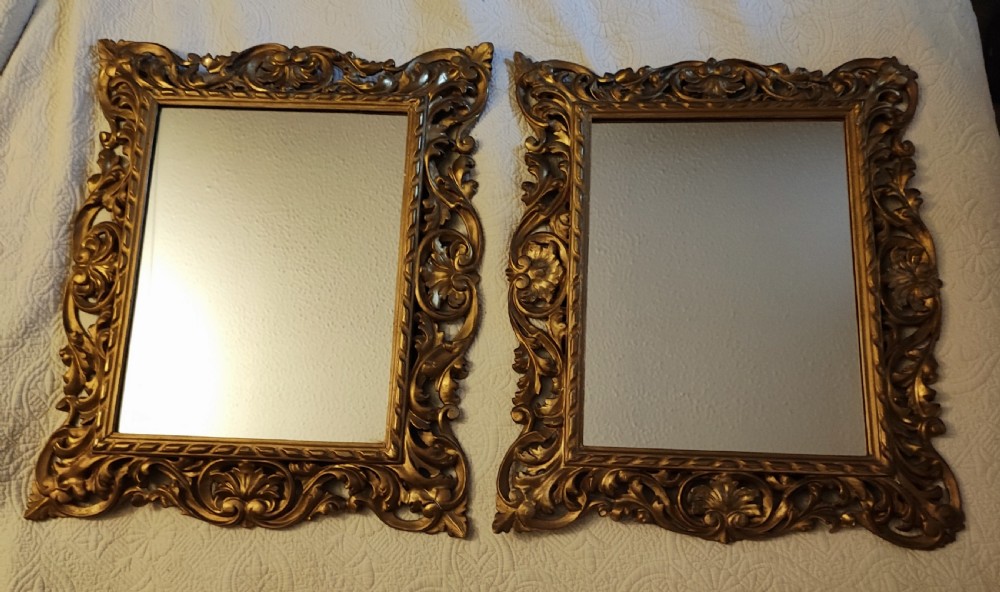 Quality pair of antique giltwood Florentine mirrors. View XI