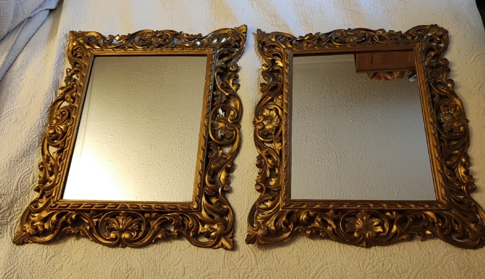 Quality pair of antique giltwood Florentine mirrors. View XXII