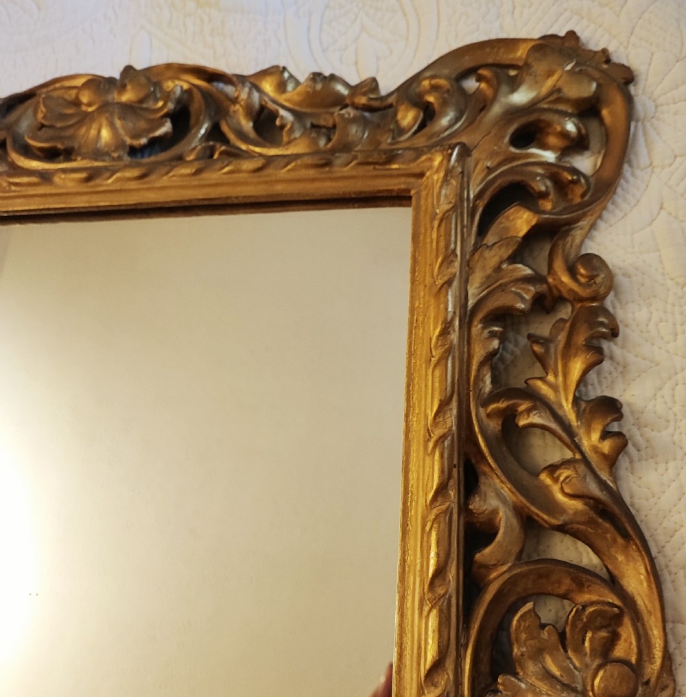 Quality pair of antique giltwood Florentine mirrors. View XXIII