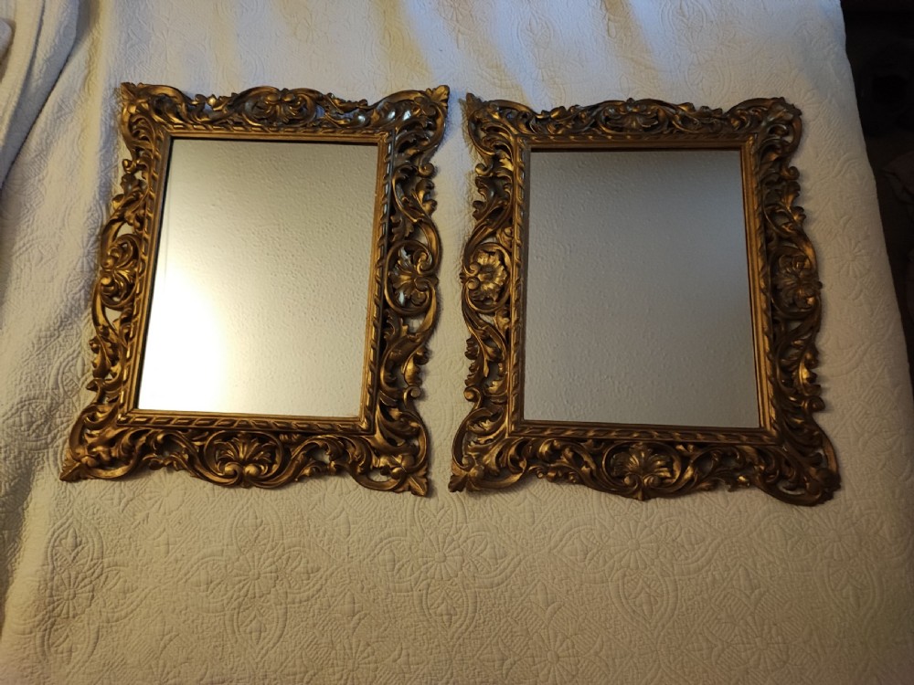 Quality pair of antique giltwood Florentine mirrors. View XXVII