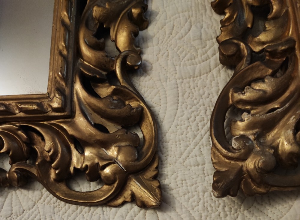 Quality pair of antique giltwood Florentine mirrors. View XXVIII