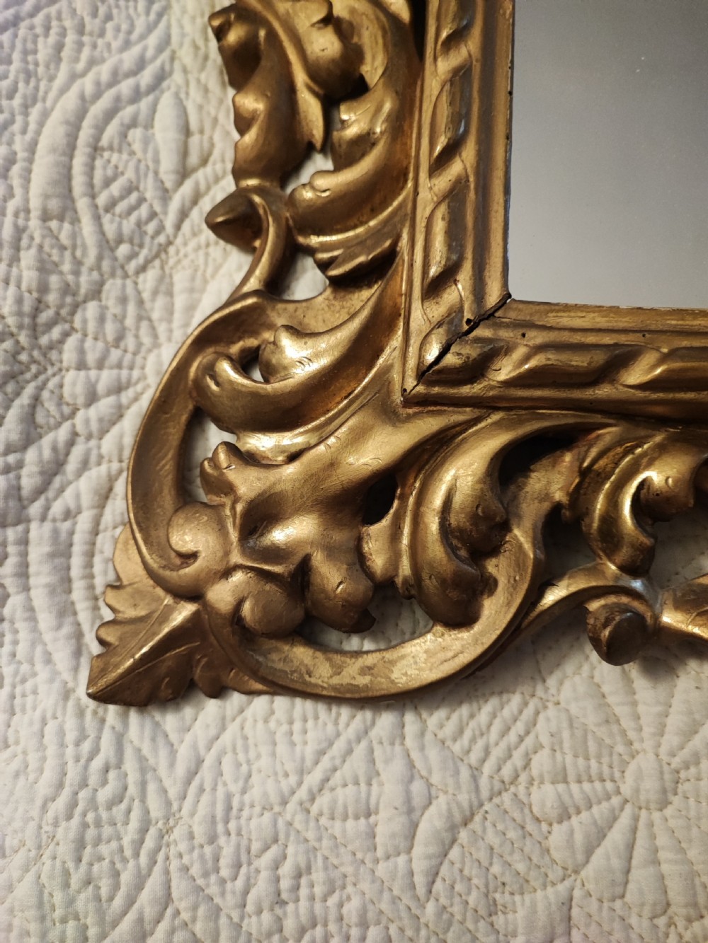  attractive antique Florentine carved giltwood mirror. View VII