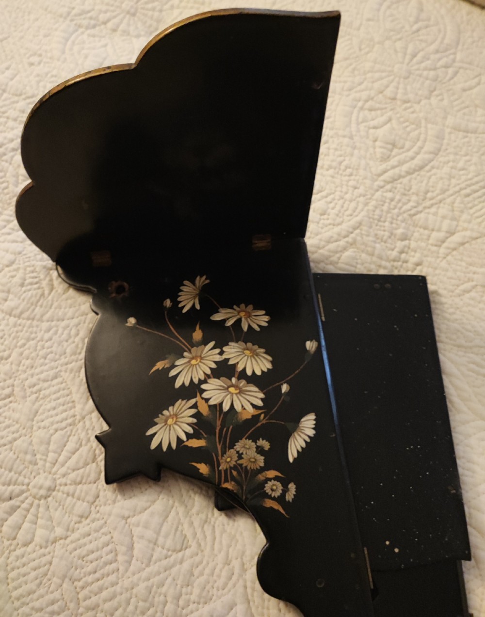 Antique set of 3 asthetic movement paper mache wall brackets. View XII
