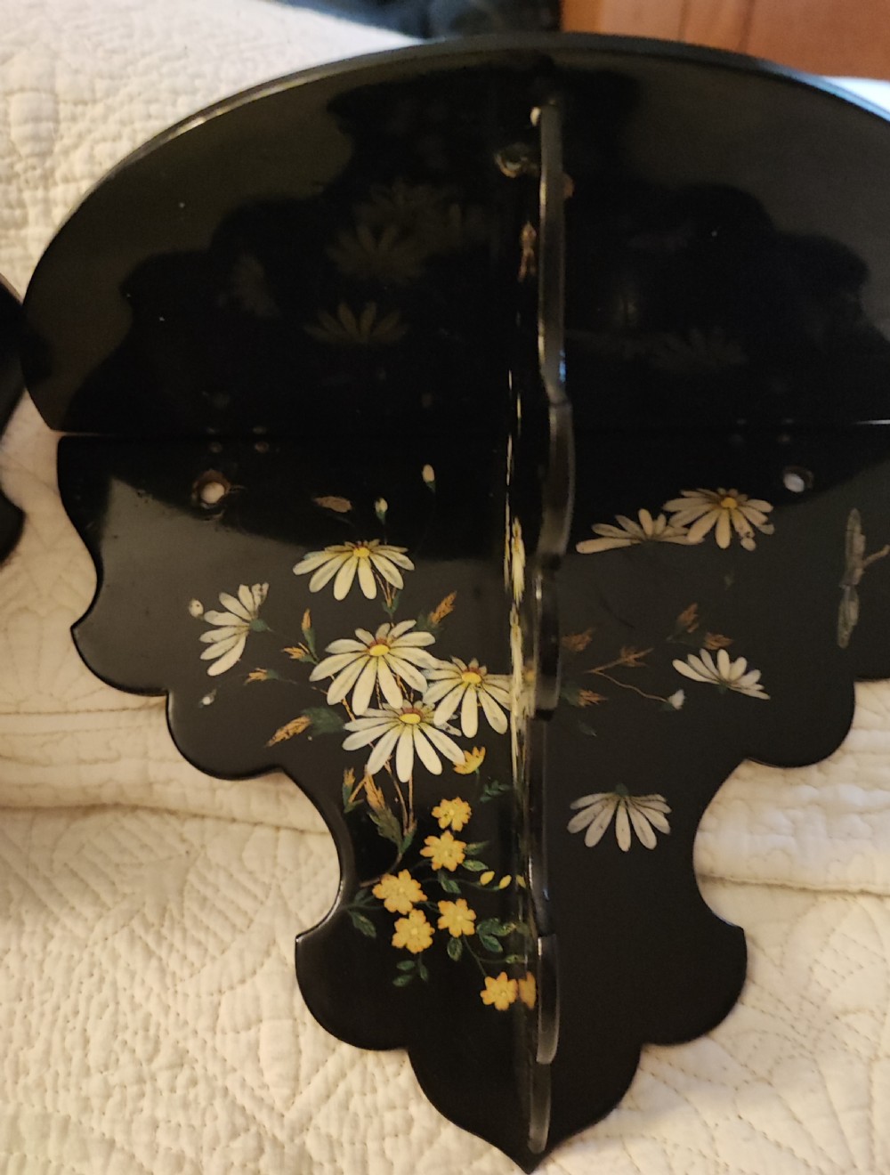 Antique set of 3 asthetic movement paper mache wall brackets. View XIV