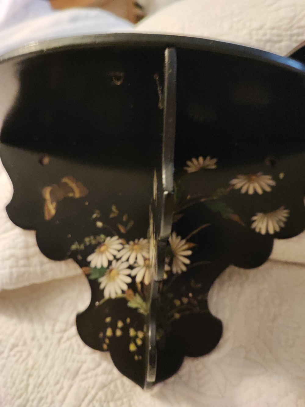 Antique set of 3 asthetic movement paper mache wall brackets. View XXI