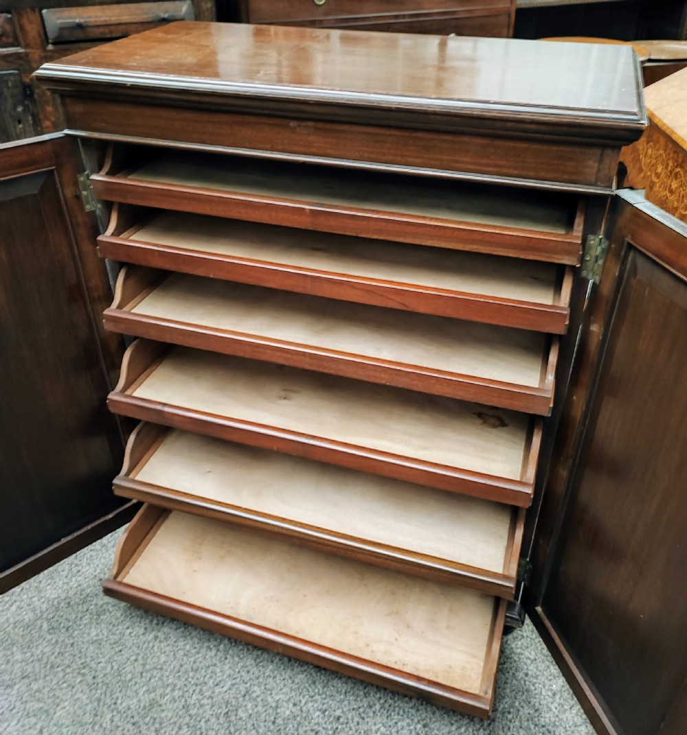 Antique mahogany file or chart cabinet. View VI