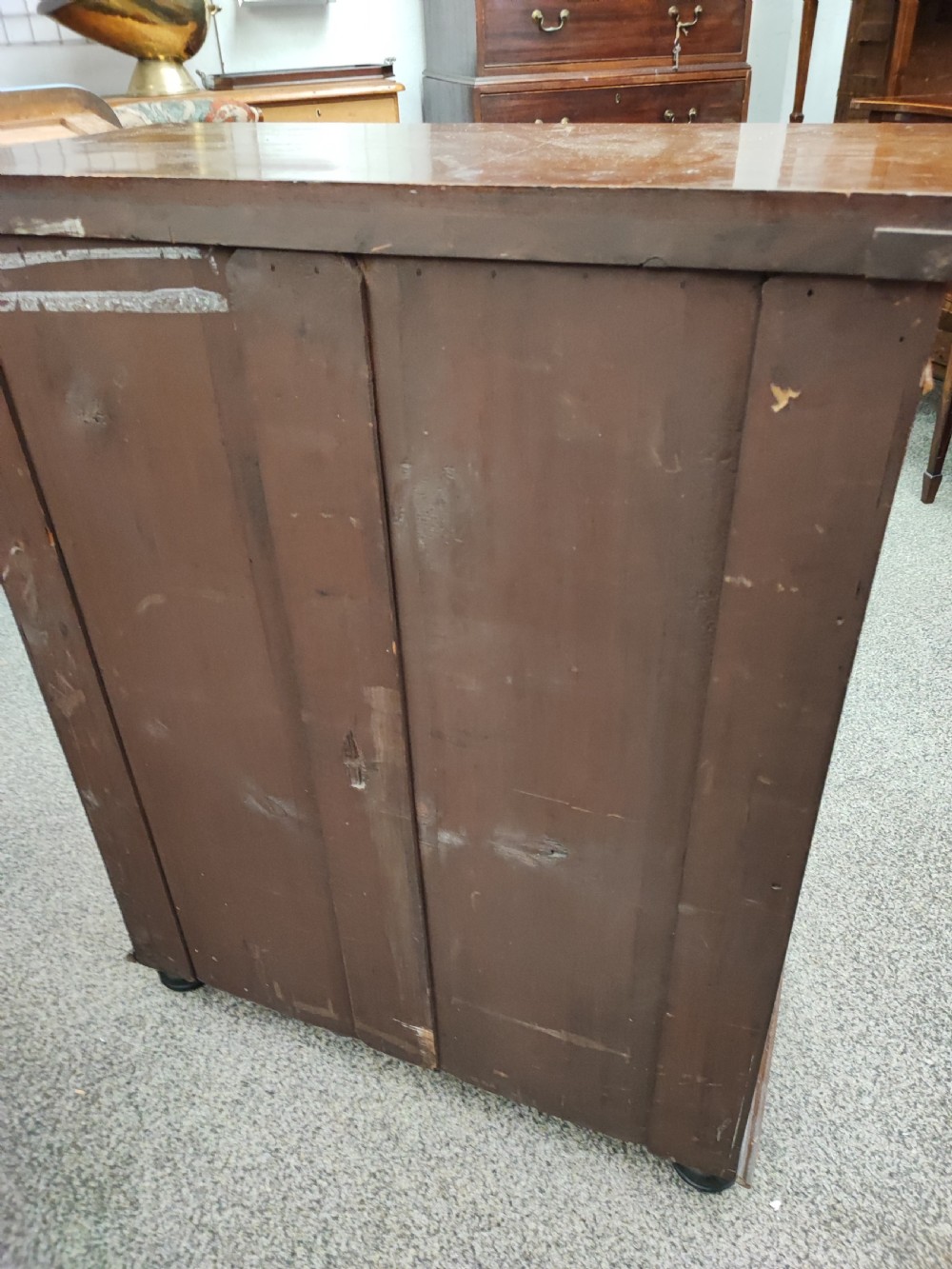 Antique mahogany file or chart cabinet. View VII