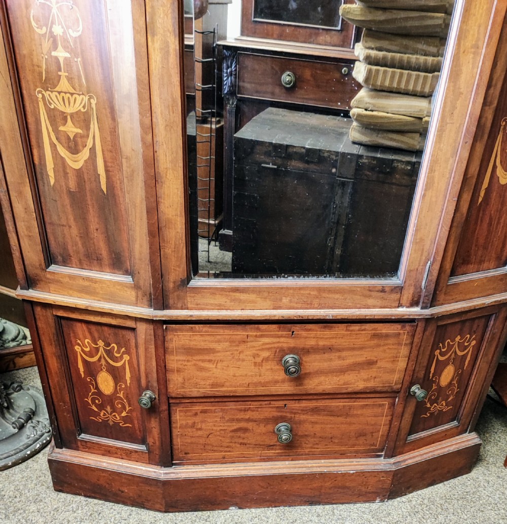 Quality Victorian marquetry inlaid hall cabinet,robe View XIV