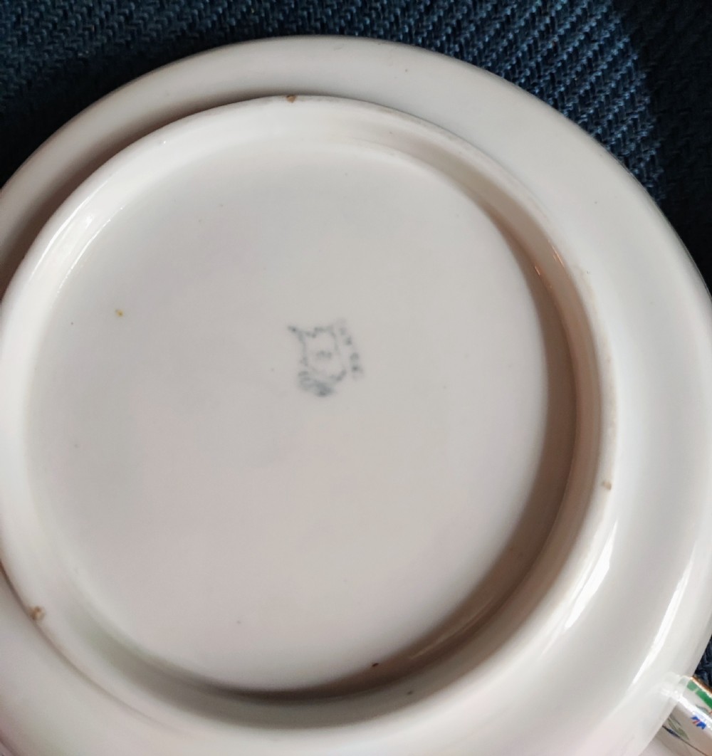 Fine antique porcelain serving tray with dishes for hors d'oeuvres. View II