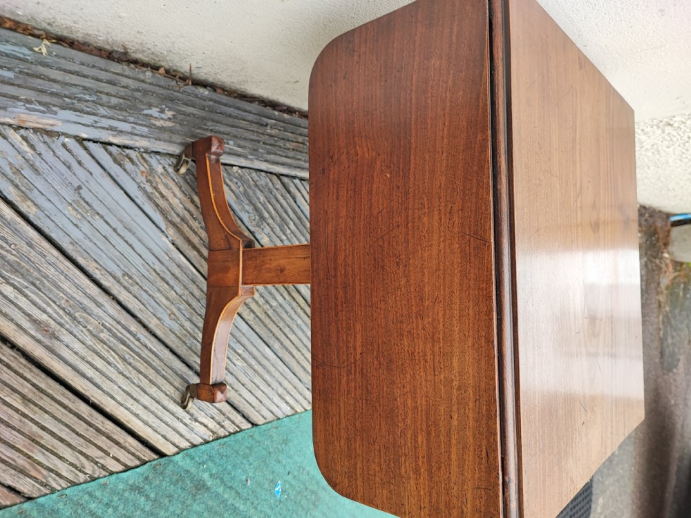 Regency mahogany drop leaf coffee table. View VII