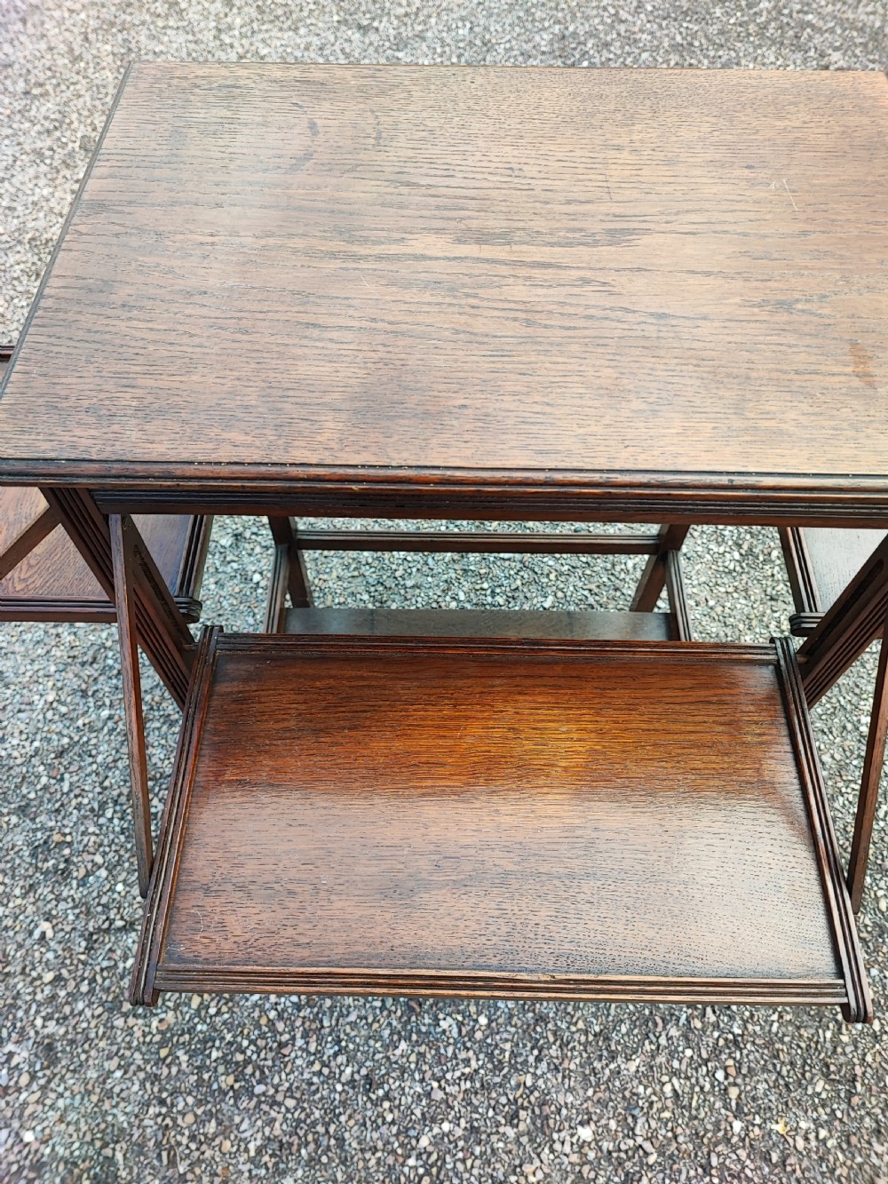 Art's and crafts oak drop sides occasional table. View VII