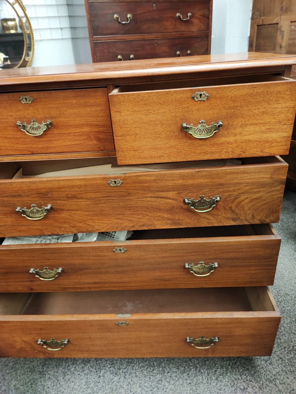 A Victorian solid  walnut chest of drawers. View VI