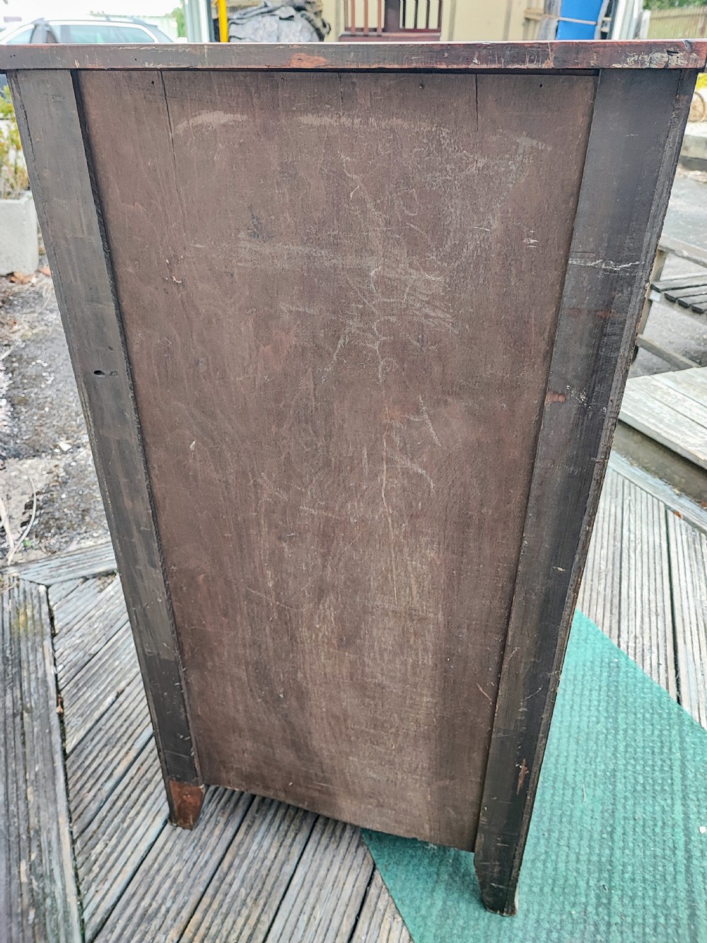 Antique tall walnut chest in the Georgian style. View IV