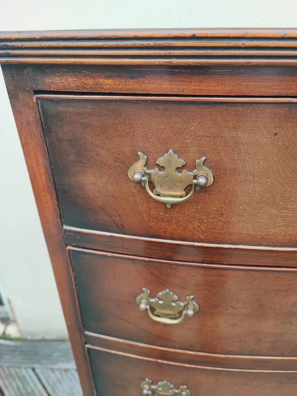 Antique tall walnut chest in the Georgian style. View VIII