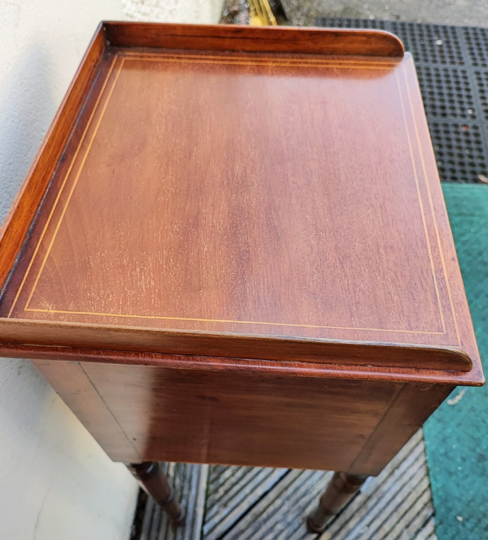 Regency mahogany bedside cabinet. View VI