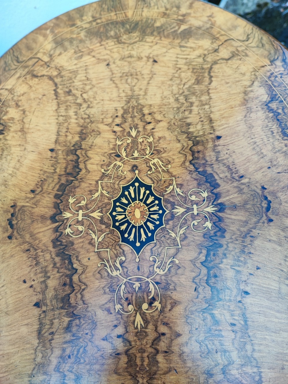 a stunning  victorian burr walnut work or sewing  table View X
