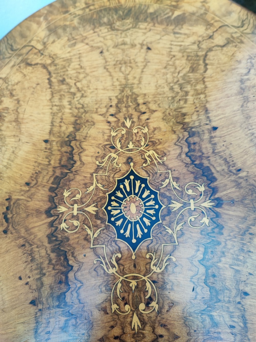 a stunning  victorian burr walnut work or sewing  table View XI