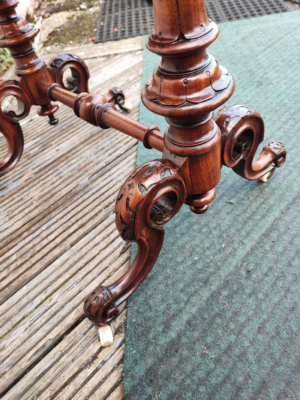 a stunning  victorian burr walnut work or sewing  table View XIII
