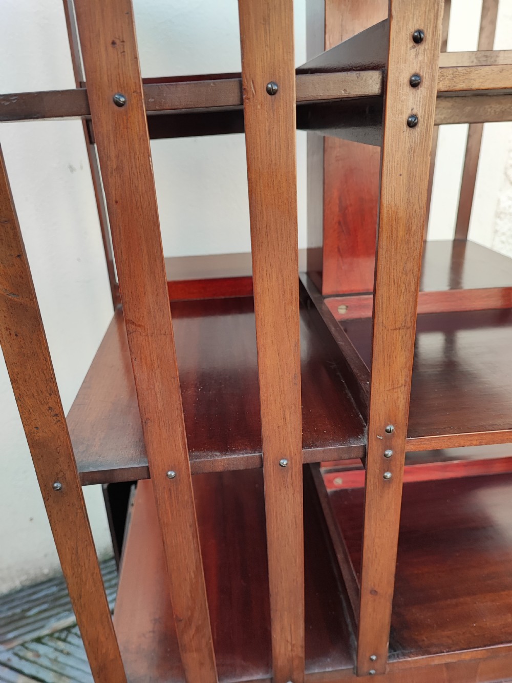 A quality and large size Victorian mahogany revolving bookcase. View XII