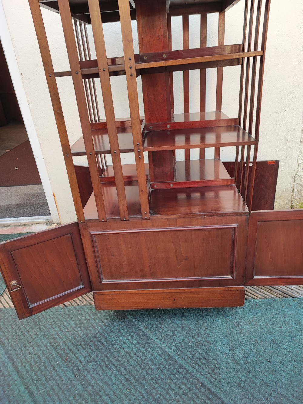 A quality and large size Victorian mahogany revolving bookcase. View XV