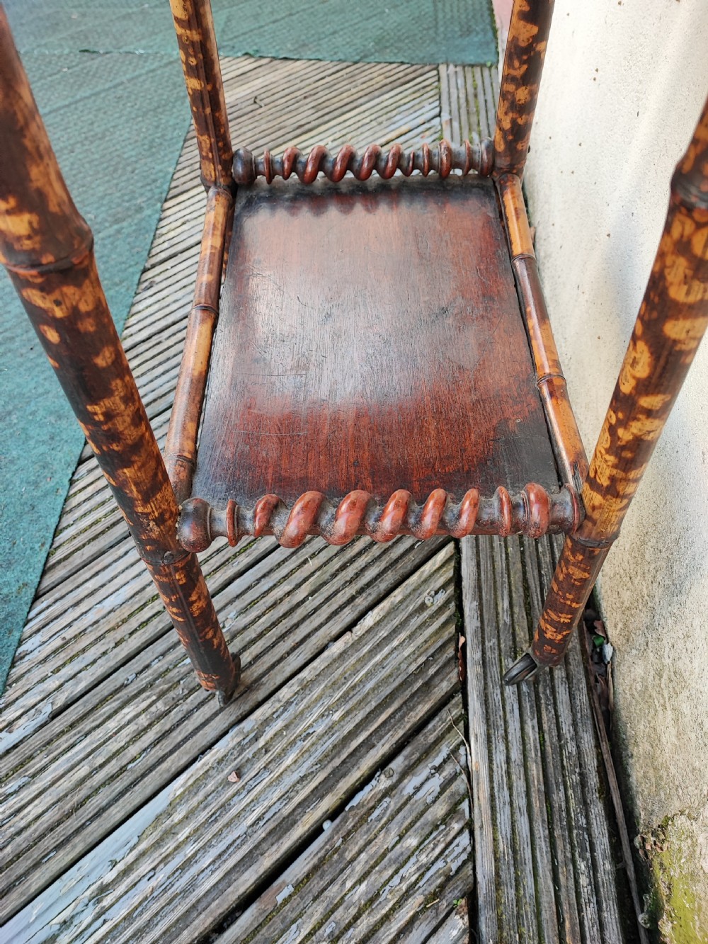 Quirky Victorian mahogany and bamboo occasional table. View VI