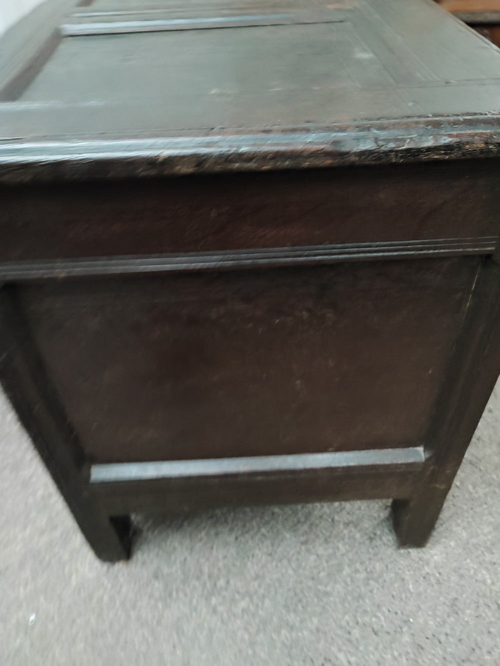 antique panelled oak coffer  View IV