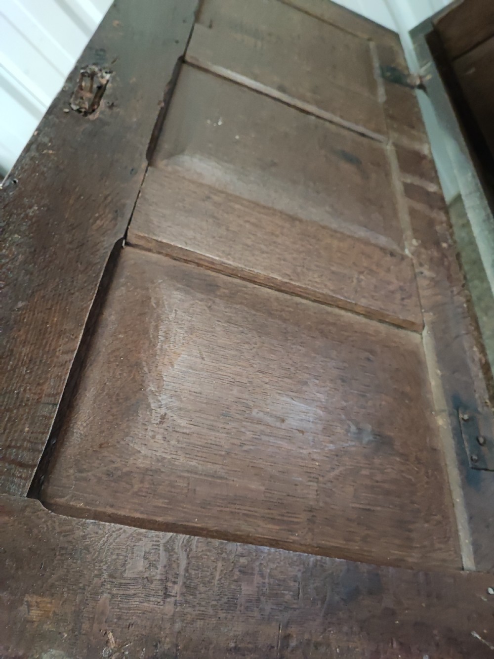 antique panelled oak coffer  View VII