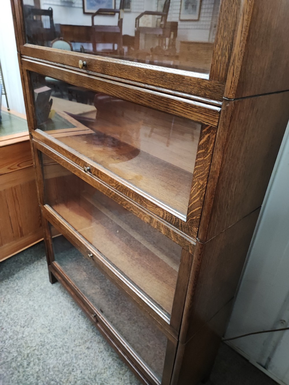 Antique oak 4 stack barristers bookcase  View VI