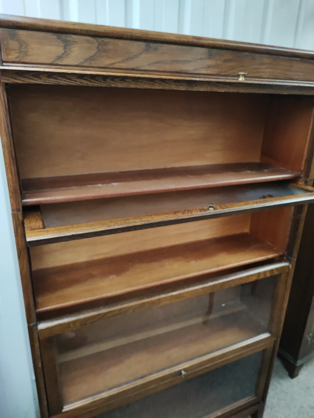 Antique oak 4 stack barristers bookcase  View VII