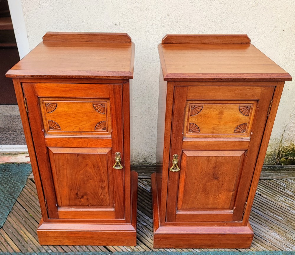 A good pair of Victorian solid walnut bedside cabinets.