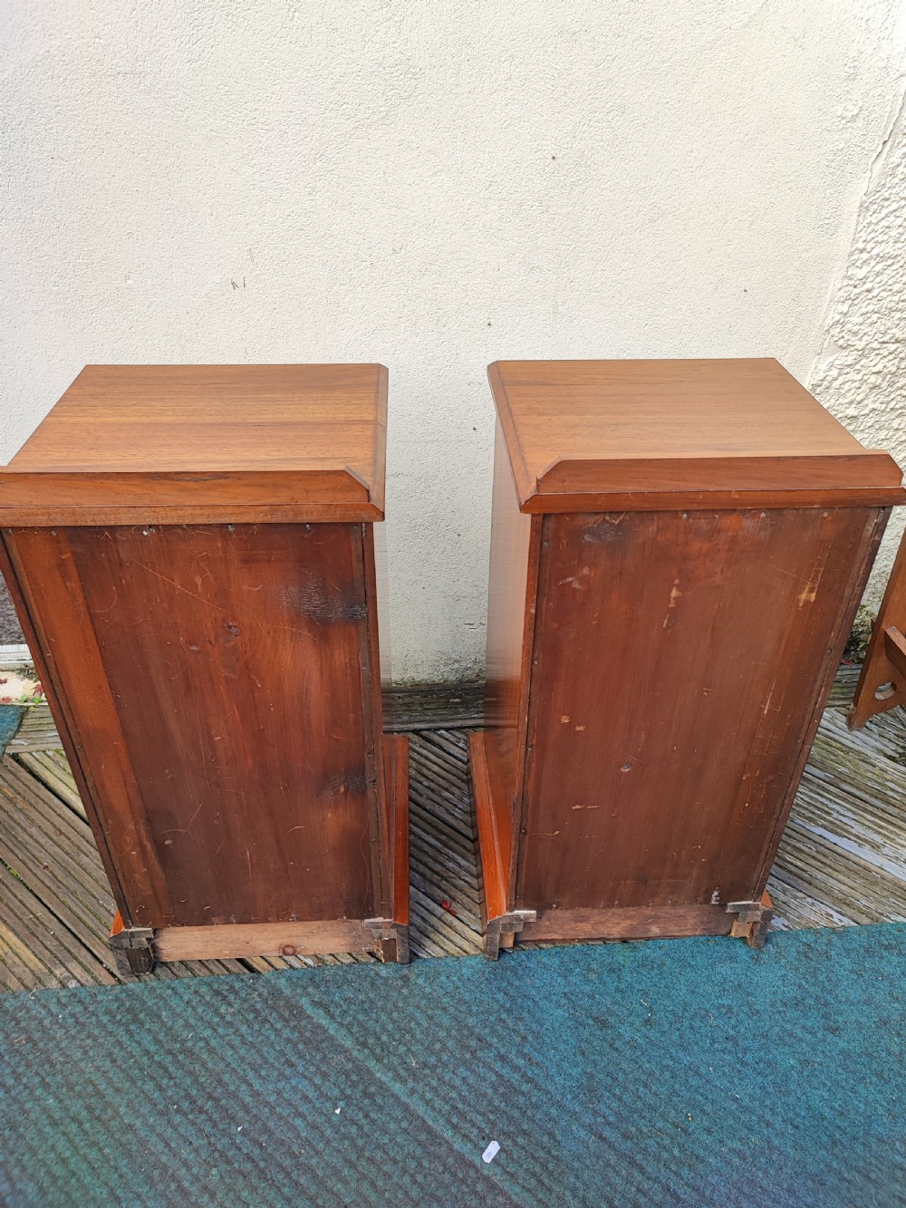 A good pair of Victorian solid walnut bedside cabinets. View II