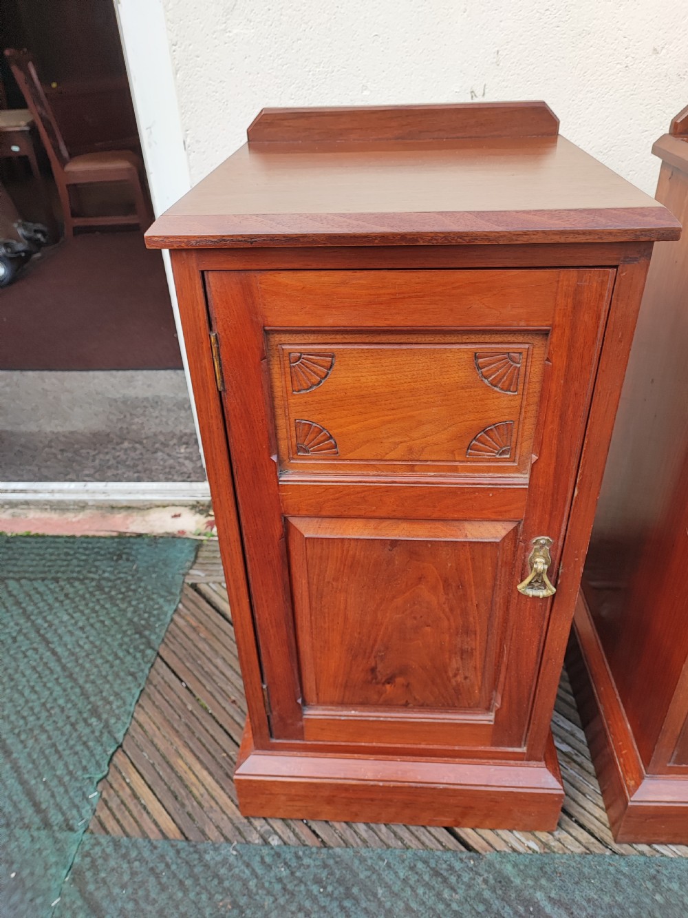 A good pair of Victorian solid walnut bedside cabinets. View VI