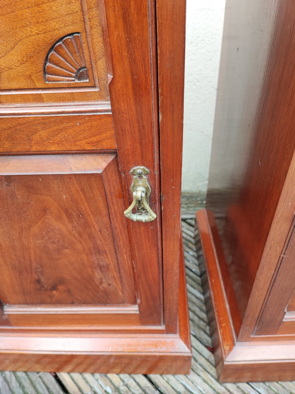 A good pair of Victorian solid walnut bedside cabinets. View VII