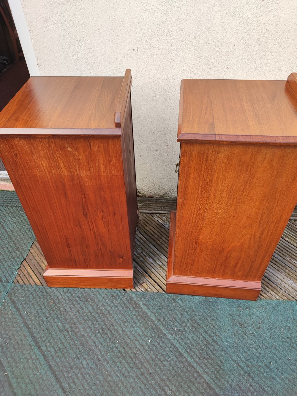 A good pair of Victorian solid walnut bedside cabinets. View IX