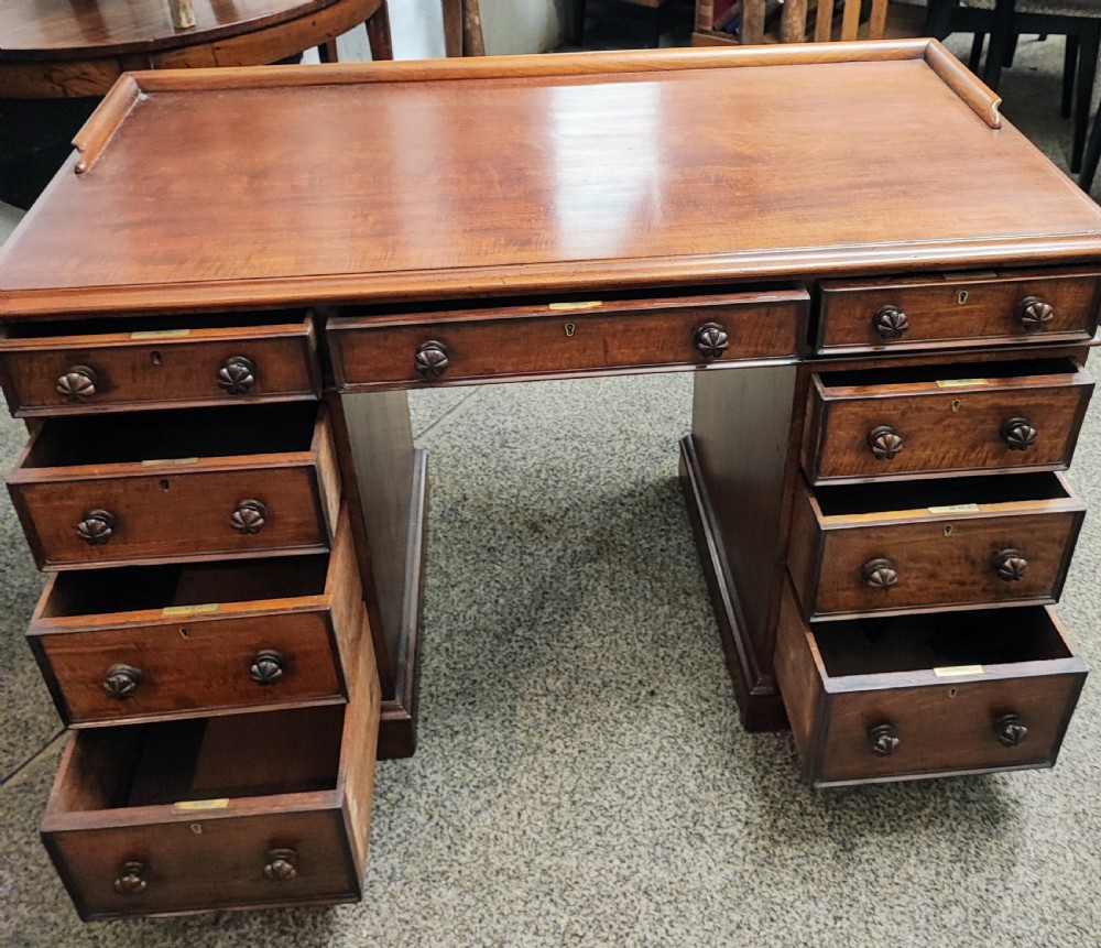 Quality Victorian mahogany pedestal desk. View XXII