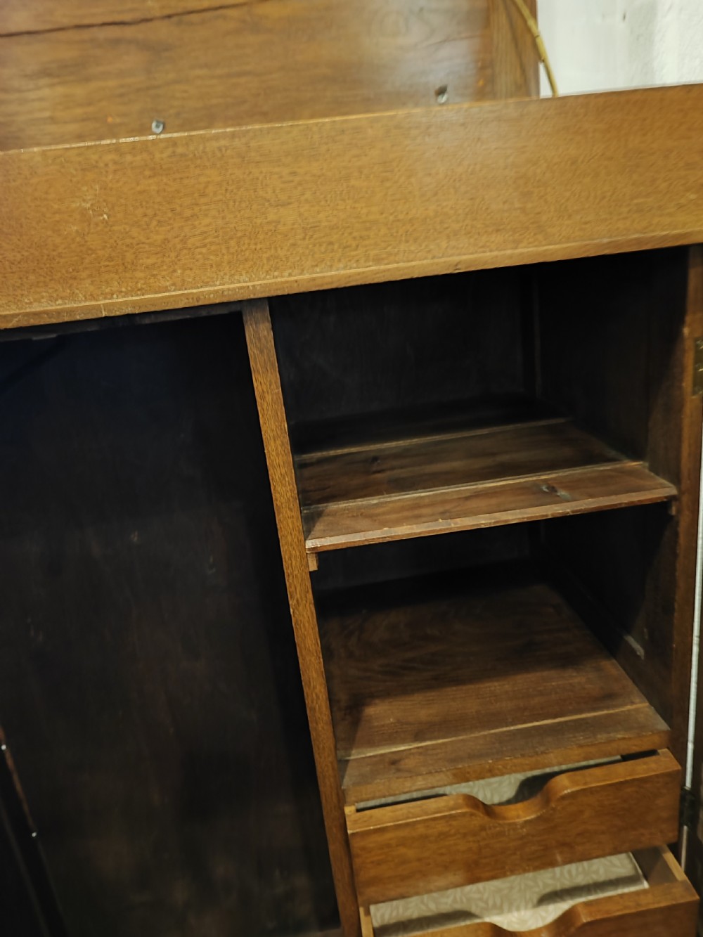 Small oak 2 door ,fitted wardrobe. View XV