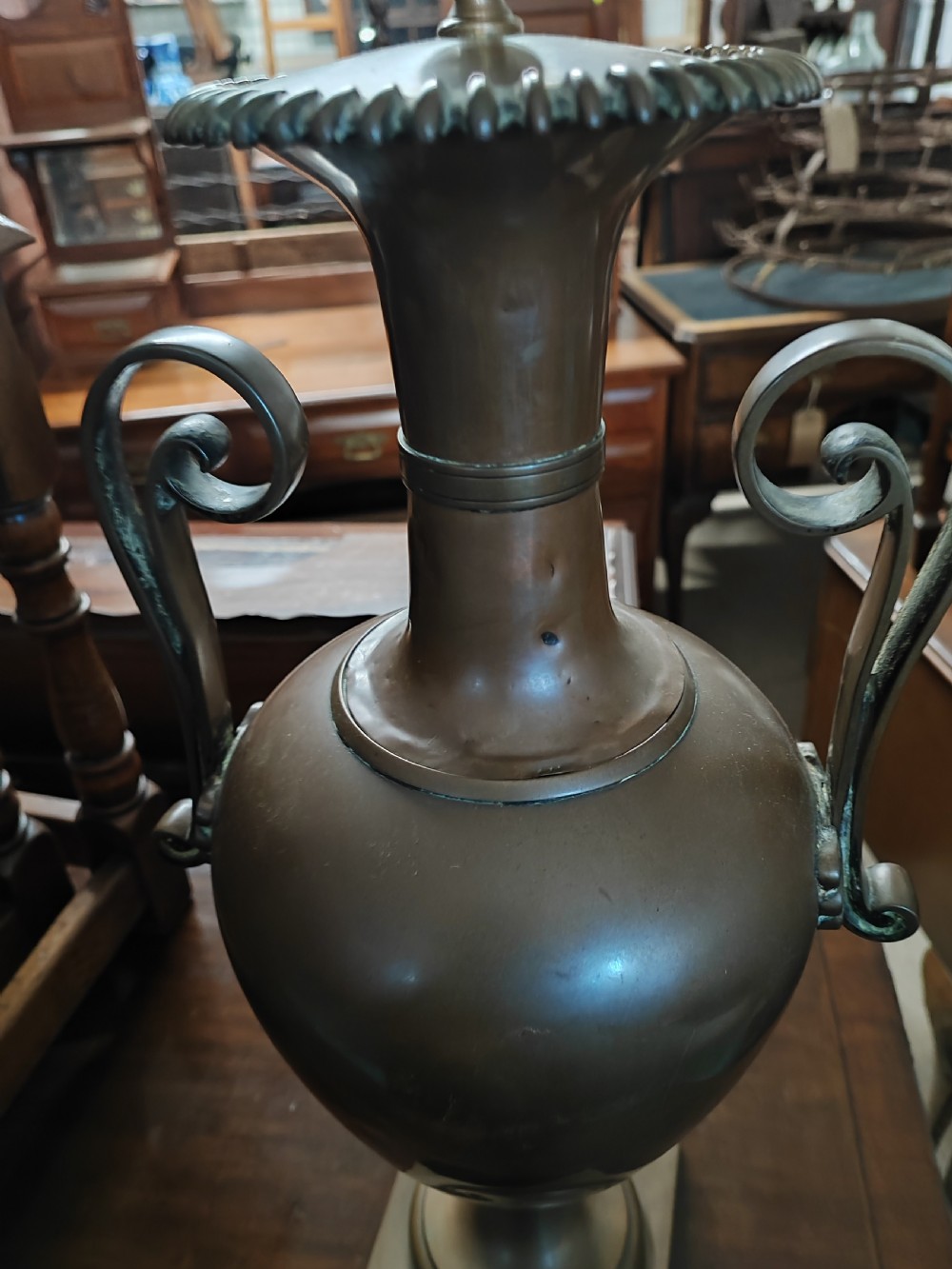 Tall and elegant, Regency copper Samovar. View VI