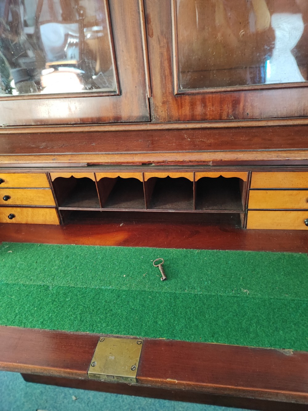 Antique mahogany secretaire  bookcase  View III